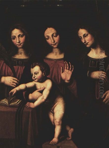 Madonna Mit Kind Flankiert Von Den Heiligen Barbara Und Katharina - view 1