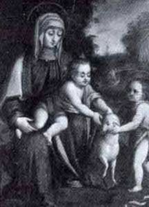 Madonna Mit Dem Jesuskind Und Dem Kleinem Johannes In Landschaft by Bernardino Luini