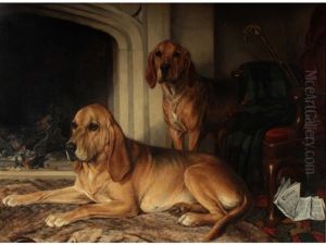 My Friend's Fireside Or Oscar & His Mother Vesta (the Latter According To An Old Label Verso) by William Snr Luker