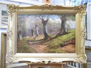 Woodland With Deer by William Snr Luker