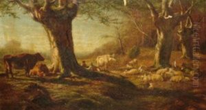 Drovers Resting In A Wooded Landscape