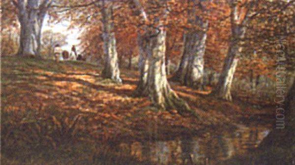 Figures In An Autumnal Landscape - view 1