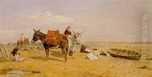 On The Beach, St. Malo by William Snr Luker