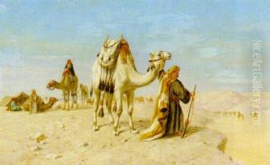 Kamelkaravan by William Snr Luker