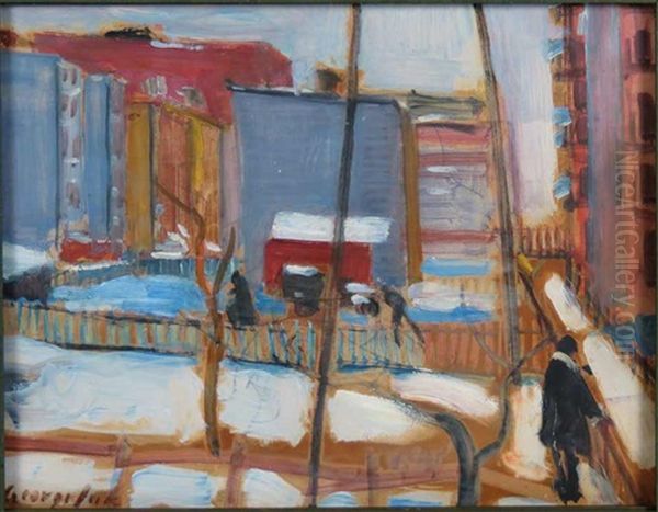 Figures In Snowy Courtyards - view 1