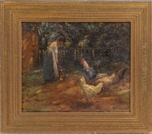 Feeding The Chickens by George Luks