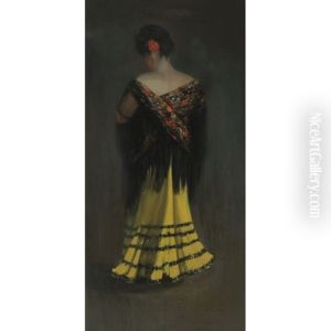 The Spanish Shawl: Portrait Of Jeanne Frankenberg by George Luks