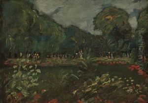 Main Entrance, Luxembourg Gardens by George Luks