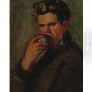 Snack-boy Eating Apple