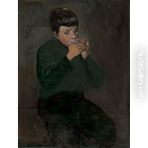 The Harmonica Player by George Luks