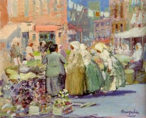 Spring Morning, Houston And Division Streets, New York by George Luks