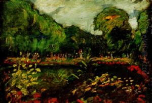 The Screen, Cafe De Versailles, Paris by George Luks