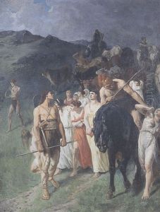 Le Retour De Guerre Des Gaulois by Evariste Vital Luminais