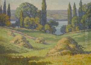 Haystacks Along The Connecticut by Harriet Randall Lumis
