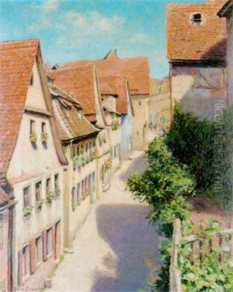 Sonnige Strassansicht Einer Kleinstadt - view 1