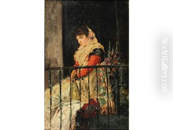Jeune Femme A Son Balcon - view 1