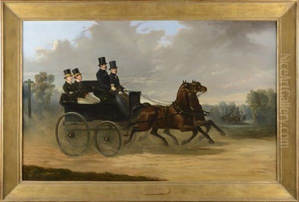 L"empereur Napoleon Iii Menant Sa Voiture Accompagne Du Duc De Morny Et De Ses Deux Valets - view 1