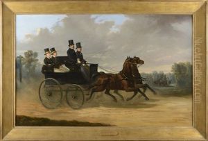 L"empereur Napoleon Iii Menant Sa Voiture Accompagne Du Duc De Morny Et De Ses Deux Valets by Charles De Luna
