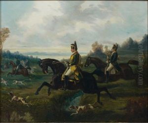 Scene De Chasse A Courre by Charles De Luna