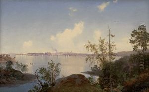 Blick Auf Den Hafen Mit Der Werft Und Der Festung "citadellet" In Karljohansvern Auf Horten In Norwegen by Bernt Lund