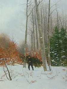 A Huntsman In A Snowy Landscape A Huntsman In A Snowy Landscape