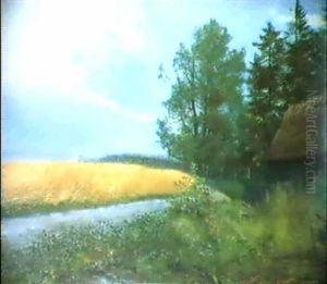 Danische Landschaft Nach Regen by Carl Ove Julian Lund