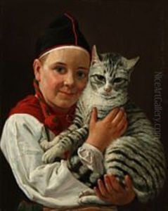 Pigen Med Katten by Frederik Christian Lund