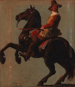 A Rider On A Rearing Horse by Frederik Christian Lund