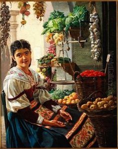 A Young Roman Greengrocer Near Piazza Del Popolo A Young Roman Greengrocer Near Piazza Del Popolo