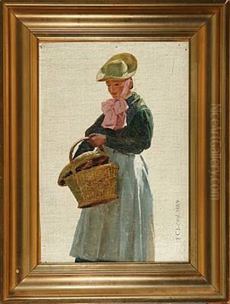 Young Woman With A Basket - view 1