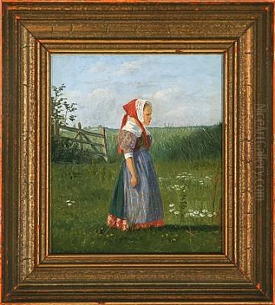 A Girl From Zeeland In The Meadow - view 1