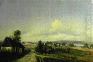 Paysage Aux Chaumieres (study) by Frederik Christian Lund