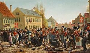 Episode I Forstaden Ved Flensborg Efter Slaget Ved Bau D. 9. April. 1848. De To Officerer Til Hest Er Schleppegrell Og Helgesen Episode I Forstaden Ved Flensborg Efter Slaget Ved Bau D. 9. April. 1848. De To Officerer Til Hest Er Schleppegrell Og Helgesen