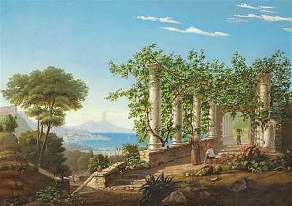 Udsigt Mod Napoli Og Vesuv Fra En Pergola - view 1