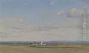 Dansk Sommerlandskab Med Sollerod Kirke by Frederik Christian Lund