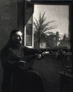 Musizierender Monch Am Fenster