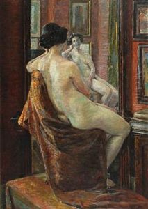 A Female Model Reflecting Herself by Jens Lund