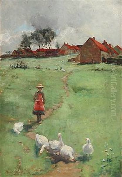 A British Landscape With A Girl And Geese - view 1