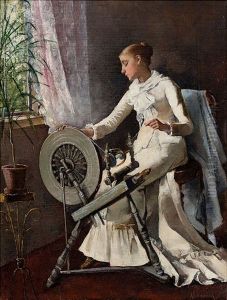 Girl By The Spinning Wheel by Amelie Lundahl