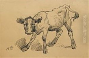 A Calf (+ Soldier On Horseback, Verso)