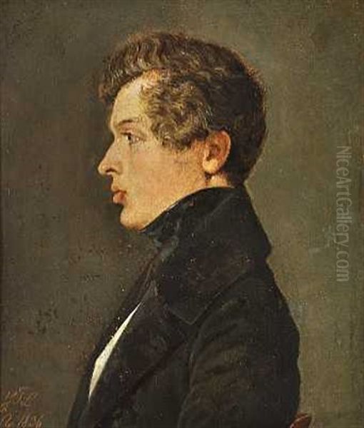 Portraet Af Lundbyes Faetter, Senere Provst E. H. Seidelin (+ Portraet Af E. H. Seidelin Som 20-arig, Pencil, Smaller; 2 Works) - view 1