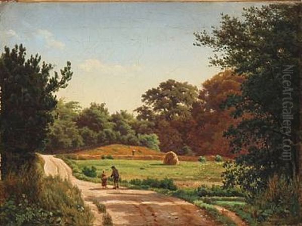 A Man And A Girl On A Road, Summer Time - view 1