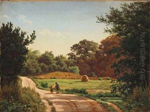 A Man And A Girl On A Road, Summer Time by Anders Christian Lunde