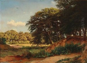 Forest Scene At Raadvad by Anders Christian Lunde