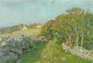 Landskap Med Hus Landskap Med Hus