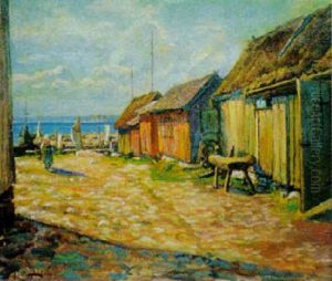 Hamnmotiv Med Fiskebodar Hamnmotiv Med Fiskebodar