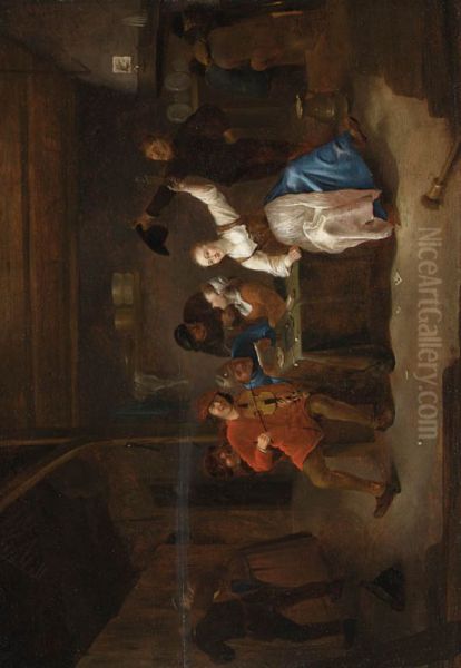 Peasants Making Music In A Tavern - view 1