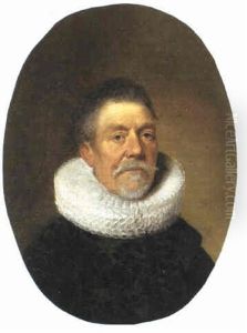 A Gentleman [&] A Lady [oval Shape] by Gerrit Lundens