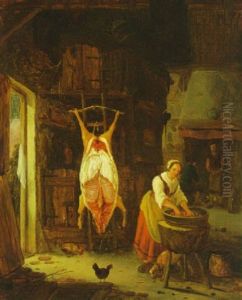 A Woman In A Kitchen Interior