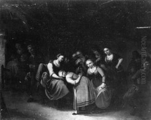 Peasants Playing La Main Chaud by Gerrit Lundens